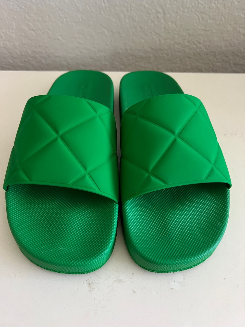 Bottega Veneta Green Padded Slide Sandals